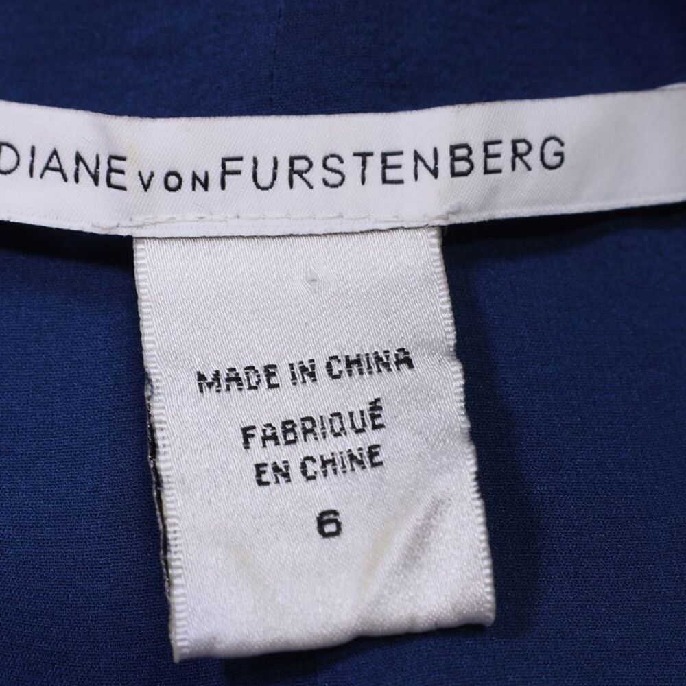 Diane Von Furstenberg 3/4 Sleeve Mini Dress in Navy Blue Triacetate - Picture 5 of 6